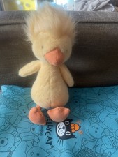 Jellcat Dorit Duckling Plush Stuffed Animal Soft Cute NWT and Dust Bag