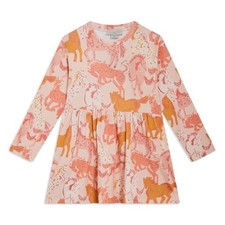 Stella Mccartney Long Sleeve Horse Print Dress, Size 12Y