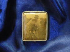 Vintage Makeup Compact with Photo OOAK About 2 Inches Square