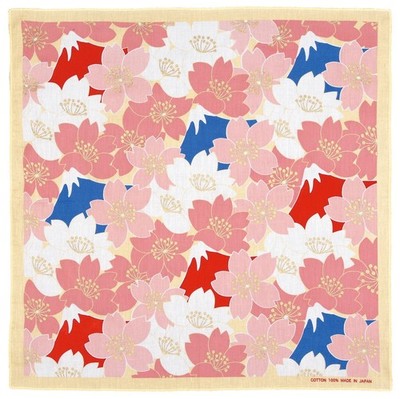 Japanese Cotton Bandana Mt.Fuji.＆Sakura