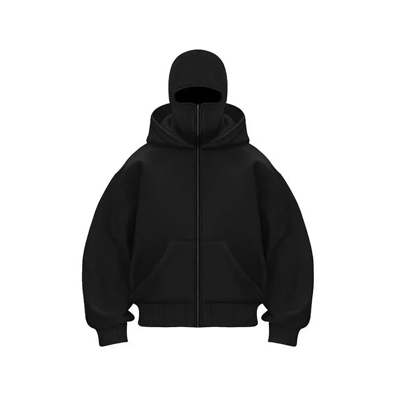 Techwear Balaclava Hoodie Ninja Mask Sweatshirt Men Women Streetwear Plus Size
