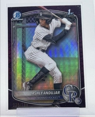 ASHLY ANDUJAR 2025 BOWMAN CHROME 1ST REPTILIAN FUCHSIA /199