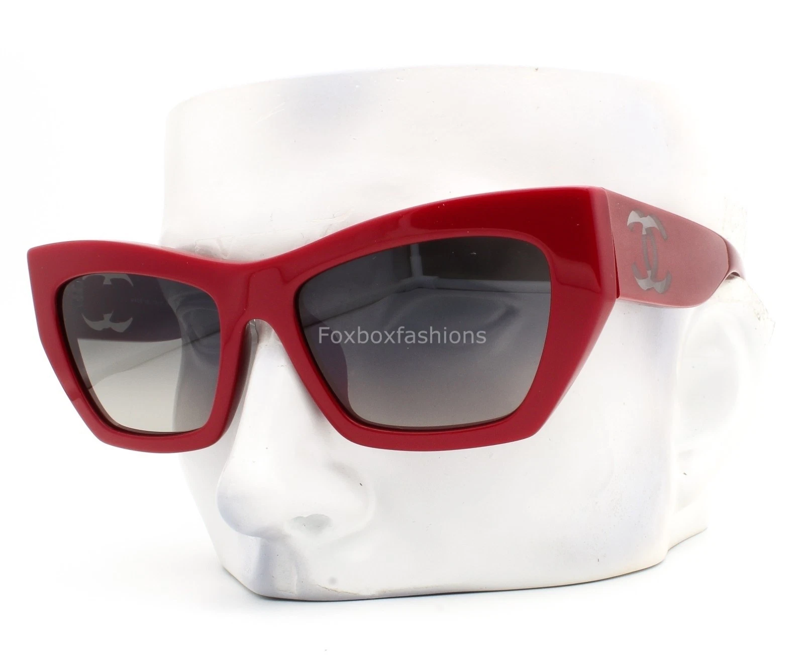 Chanel Sunglasses 5527-A c.1759/71 Red Gray Gradient Lenses No Case