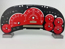 US Speedo Red Silverado/Sierra 2500 Cluster Gauge Face for 2003-2005 -Font 2