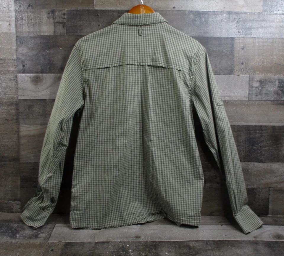 Camisa de investigación al aire libre para hombre mediana verde a cuadros Baja Sun L/S ventilada senderismo 269222 Foto 3 de 4