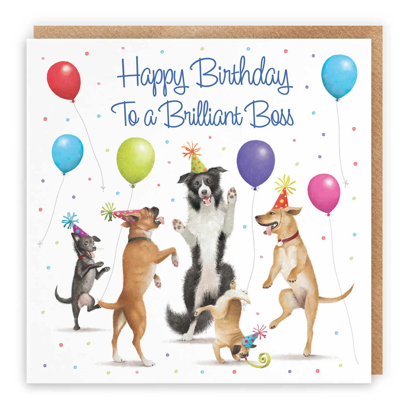 Boss Birthday Card Dancing Dogs Milo's Gallery