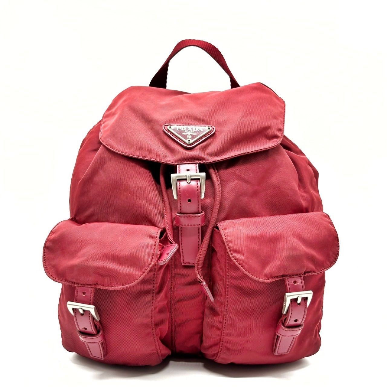 Prada Backpack Triangular Logo Silver Hardware La… - image 2