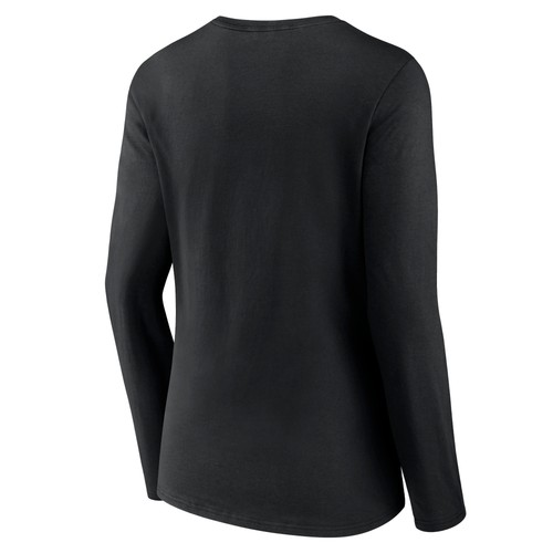 Women's Black Carolina Hurricanes Primary Team Logo Long Sleeve V-Neck T-Shirt - 第 3/3 張圖片