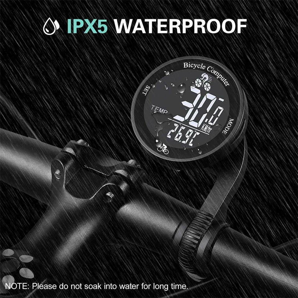 Kabellos Funk Fahrradcomputer LCD Fahrrad Tachometer Radfahren Kilometerzähler - Bild 2 von 4