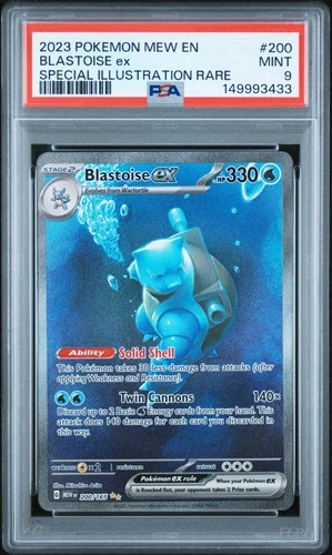 2023 POKEMON MEW EN-151 SPECIAL ILLUSTRATION RARE #200 BLASTOISE EX PSA 9