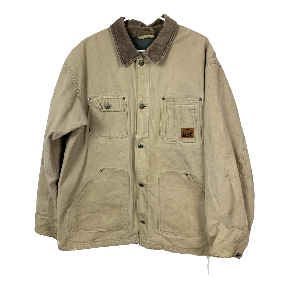 Vintage Sorel Khaki Canvas Work Chore Jacket Mens Large | eBay