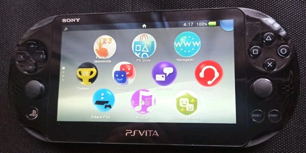 Sony PS Vita Slim Negro PCH-2016 Versión 3,65 HK + Tarjeta De Memoria 8GB 