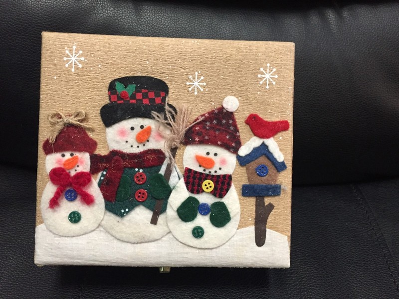 Christmas Handcrafted Ornaments 5pc. Set With Storage Box