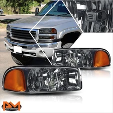 For 99-07 GMC Sierra/Yukon Upper Smoked Housing Headlight Amber Side Corner Lamp