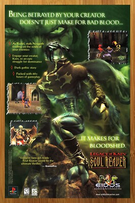 1999 Legacy of Kain: Soul Reaver PS1 Dreamcast Print Ad/Poster Official Game Art