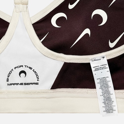 Marine Serre x Nike F/W 19 Brown Cream Moon Logo Athletic Sports Bra Small - Picture 4 of 4