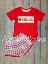 NEW Boutique Back to School Boys Shorts Outfit Set
