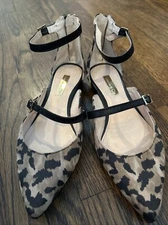 Sz 5 Louise Et Cie Lo-Kayin Calf Leather gounache leopard  Pointed toe Flats
