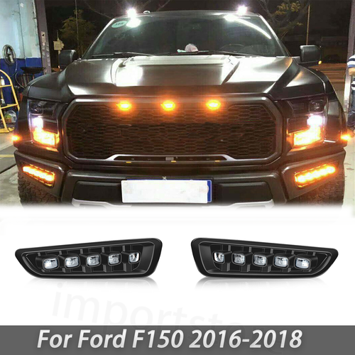 Pair Front Bumper Fog Lights With Bezels Covers For Ford Explorer 2016-2019 & Police Interceptor Utility - View #2