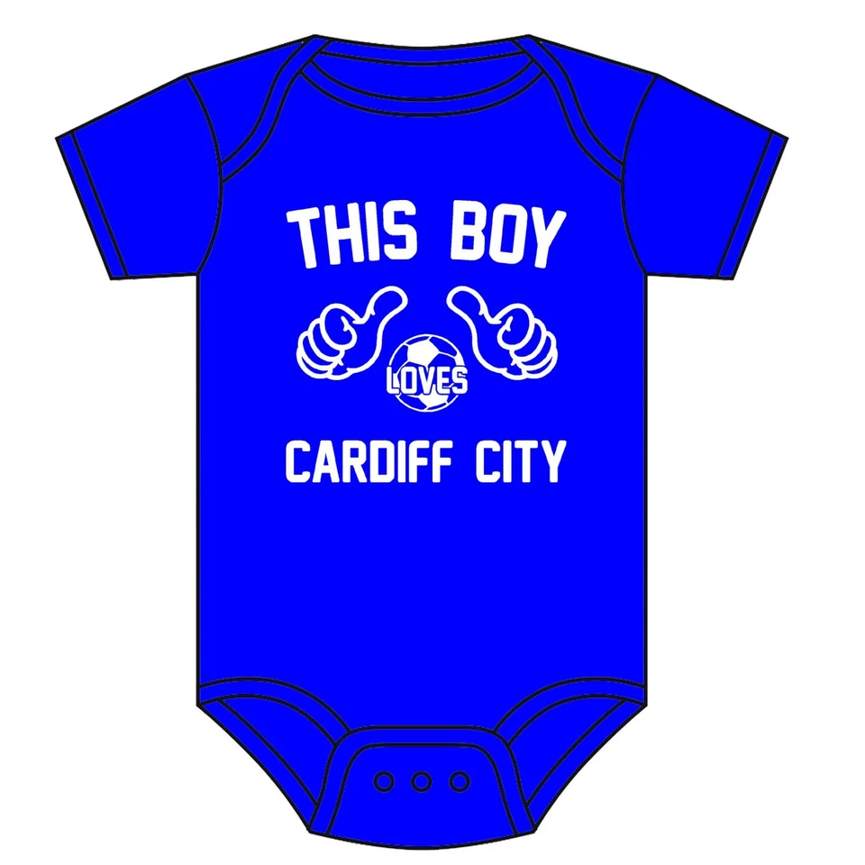 CARDIFF CITY BABY GROW BABY VEST THIS BOY LOVES CARDIFF CITY FOOTBALL CLUB 0-18