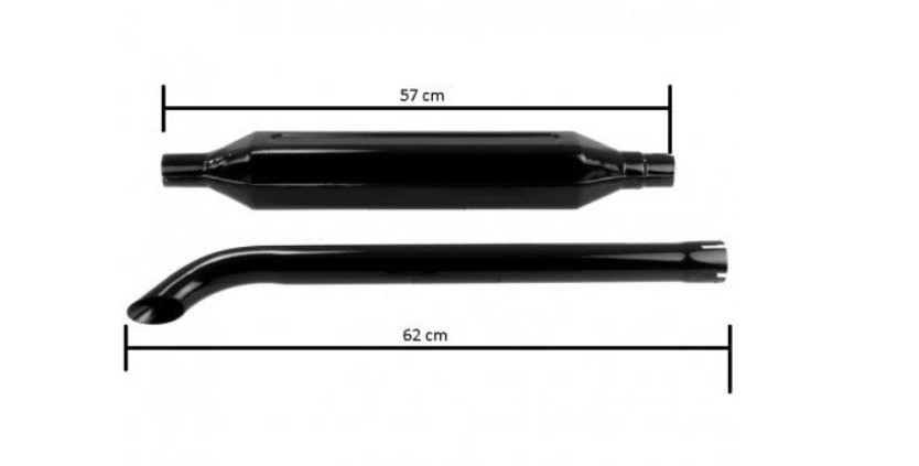 Kit Marmitta Per Trattore Silenziatore Più Prolunga Curva 2 Collari Diametro 46