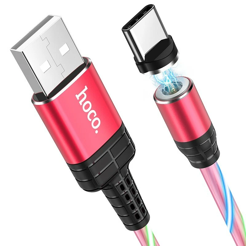 LED Samsung Galaxy S8 S9 S10+ Note 9 Fast Type C USB-C Charger Cable 3.2ft. RED - Image 3 of 4