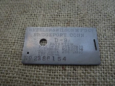 Wheeler & Wilson D9 Sewing Machine ID Cover Plate  FREE SHIPPING