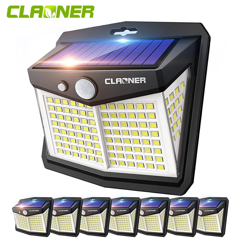 1-8Stk Solarleuchte Solarlampe mit Bewegungsmelder 128 LED Außen Fluter Strahler - Bild 3 von 4