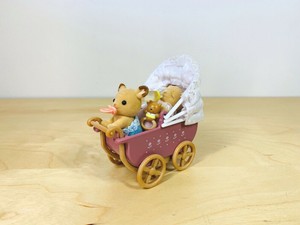 sylvanian families twin pram