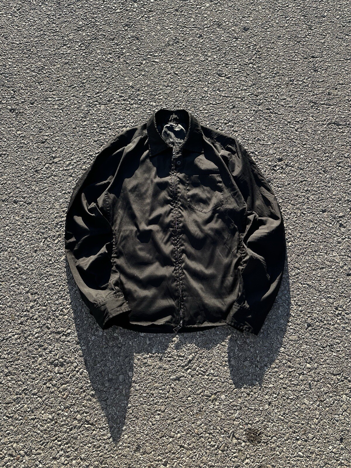 PRADA Collared Jacket Size S Men Solid Black Nylo… - image 1