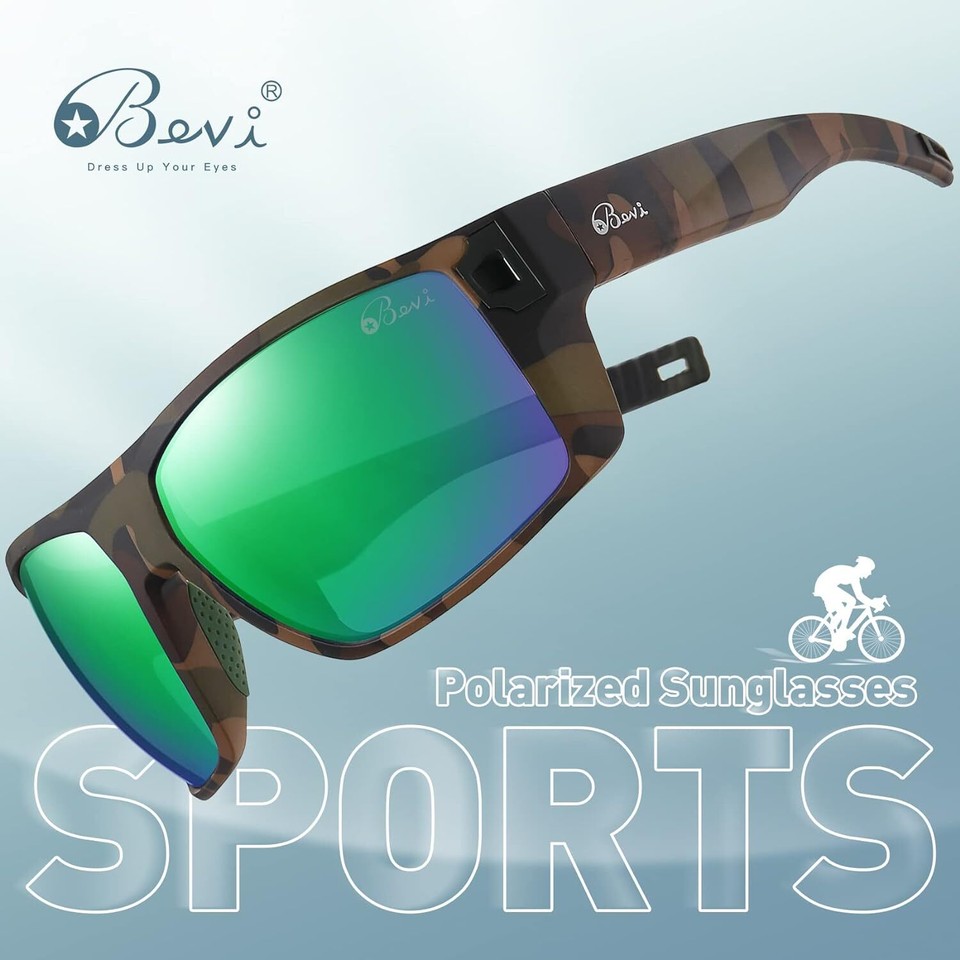 Bevi Square Polarized Sunglasses UV 400 Protection with TR90