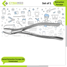 Cynamed Dental Extraction Forceps 150 Fenestrated Premium Stainless Steel