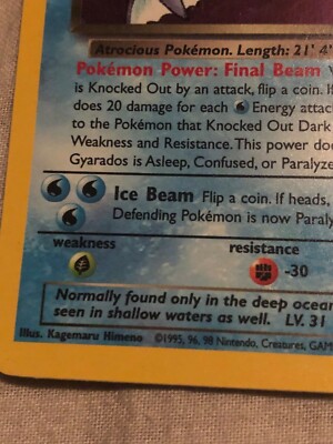 1995 gyarados pokemon card Misty's Gyarados Holo Card PSA 8 main image 0