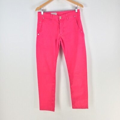 Re-hash italy mens jenas 32 pink skinny zip fly cotton cotton 112355