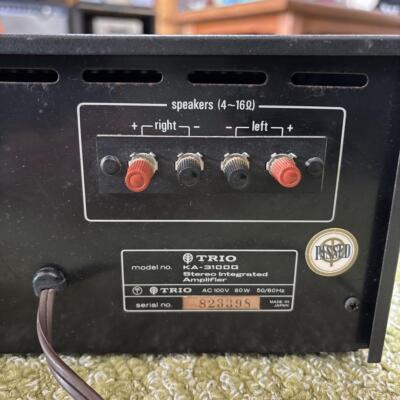 Trio KA-3100 Vintage Stereo Integrated Amplifier Confirmation of