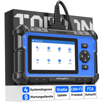  TOPDON ArtiDiag600 S Profi OBD2 Diagnosegerät kfz Scanner SAS ABS BMS SRS TPMS