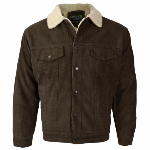 Men's Premium Classic Button Up Fur Lined Corduroy Sherpa Trucker Jacket - Picture 5 of 12