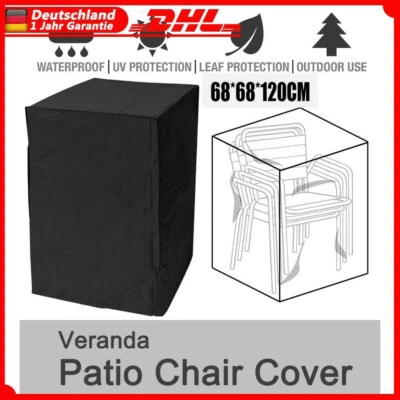 TJF Abdeckung Für Gartenmöbel Schutzhülle Stapelstühle Abdeckhaube Hülle Wasserdicht