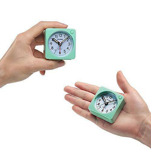 Peakeep Ultra Small, Battery Travel Alarm Clock with Snooze and Light