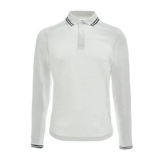 LOTTO T3637 .WHT/NVY POLO UOMO MANICA LUNGA PIQUET