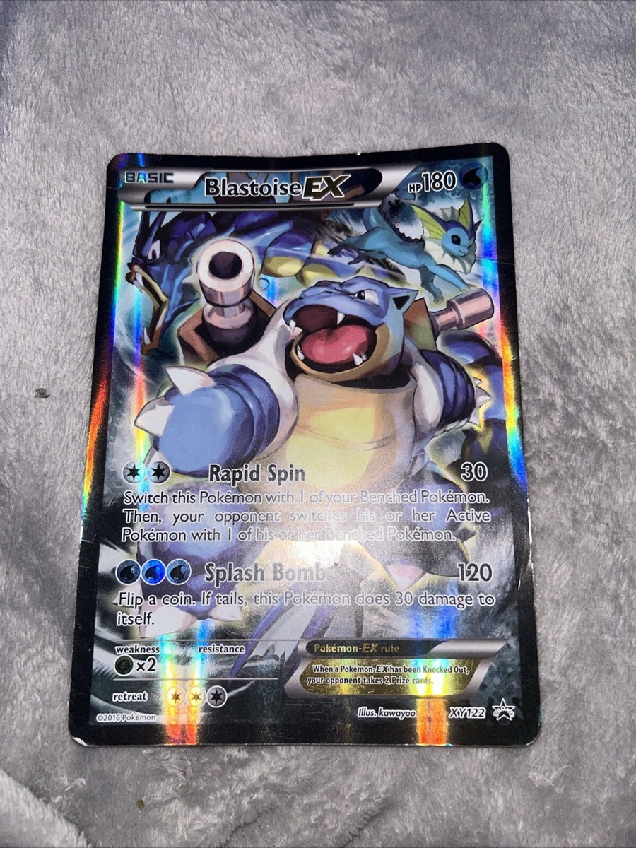 Pokemon Card Blastoise EX XY122 JUMBO Size Black Star Promo Played