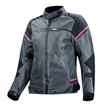 LS2 Womens Riva Mesh Fabric Motorcycle Touring Jacket Dk Gray/Black LJT120-134R