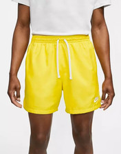 Nike Vintage Rare Sportswear Club Woven Track Shorts Nylon Neon Yellow Small