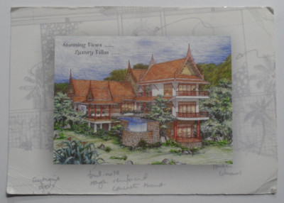 STAMPMART : THAILAND 2002 RETURN STUNNING VIEWS LUXURY VILLAS POSTCARD TO KOREA