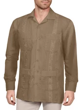NE PEOPLE Men's Long Sleeve Cuban Guayabera Button Down Shirts S-4XL [NEMT118]