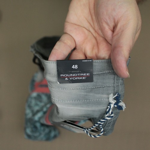 Roundtree & Yorke Board Shorts Men's Size 48 Gray Aqua Drawstring Swimsuit NWT - Picture 5 of 9