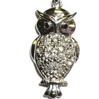 New 925 Sterling Silver .06ct diamond Owl pendant necklace 2.2g  18" . — photo 2