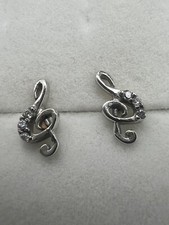 Orecchini CHIAVE DI VIOLINO ORO bianco 18kt 750°°° e pietre sintetiche