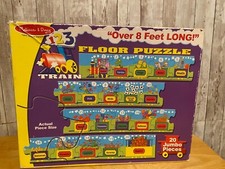 Melissa  Doug 123 Train Floor Puzzle 8 Long 20 Jumbo Easy-Clean Pieces Ages 3 