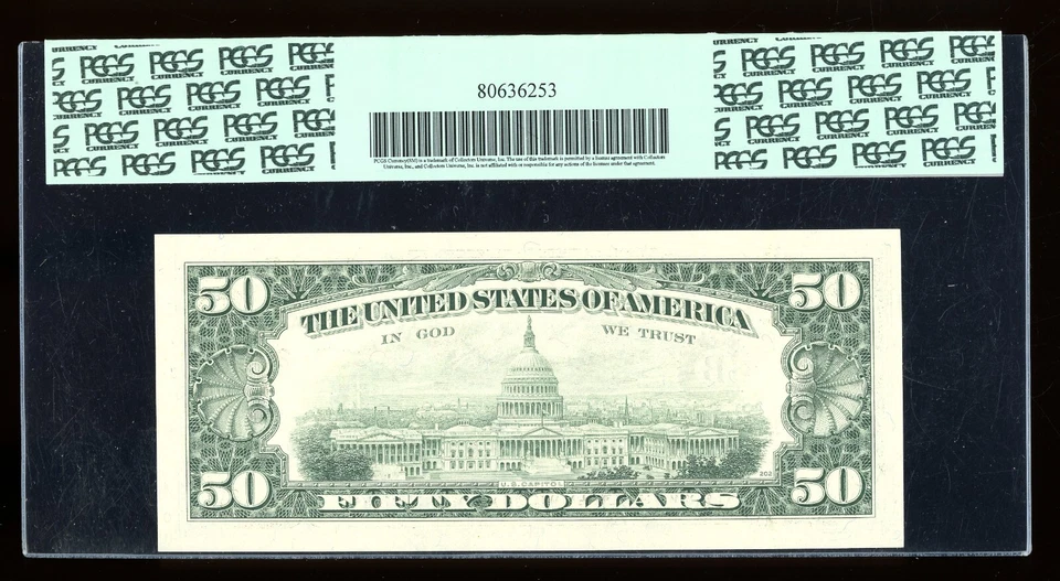 DBR 1993 $50 FRN New York Fr. 2125-B PCGS 64 PPQ Serial B12410857A - Image 2 of 2